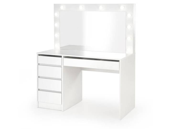 Coiffeuse design blanc à led + miroir