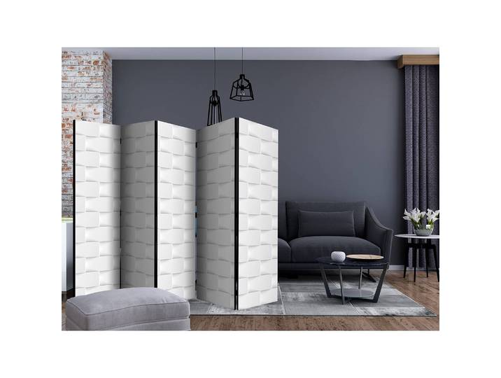 Paravent Abstract Screen Polaire Blanc 225 x 172 x 3cm 5 éléments