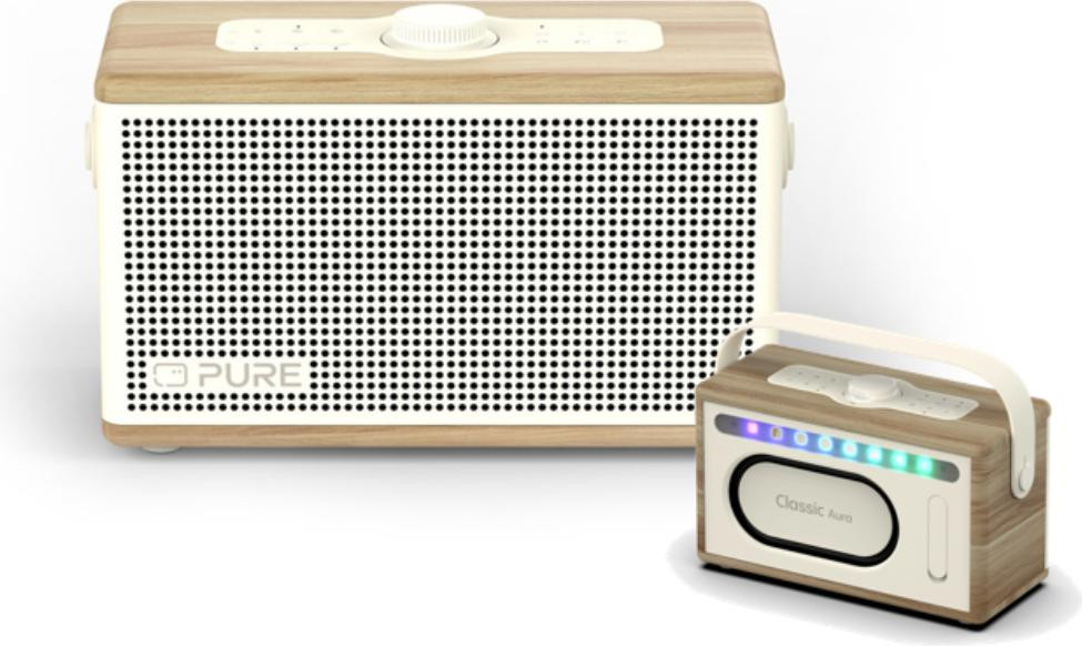 Pure Classic Aura Stereo Draagbare Speaker, 2-weg, 40 W, Wit, Rechthoekig