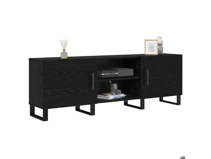 En soldes - MEUBLE HI-FI - Noir - Armoire TV - Meuble TV - pour maison - Chêne noir 150x30x50cm Bois d'ingénierie_6263