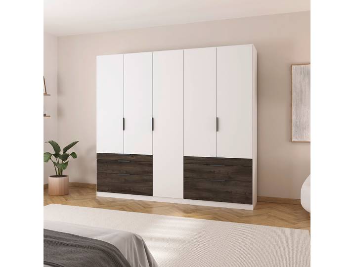Drehtürenschrank Koda 226cm 6 Weiß/Alpinweiß