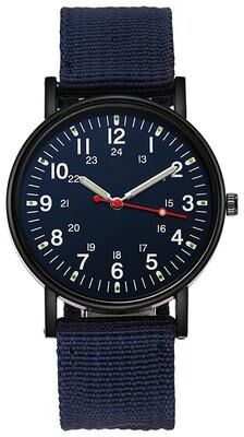 Perfect Picks Market Casual Nylon Band Men's Sports Watch Military Analog Quartz Wristwatch blue