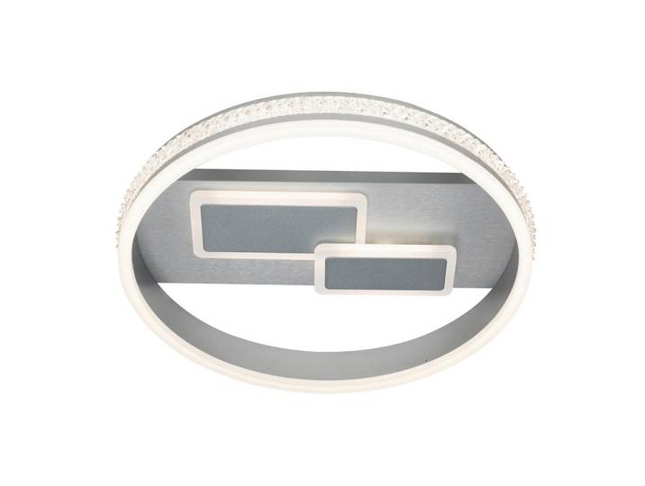 Ambiente Led-Deckenleuchte Venedig, Grau, Metall, Uni, rund, 41x8.6 cm, RoHS, CE, Lampen & Leuchten, LED Beleuchtung, LED-Deckenleuchten