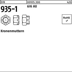 Kronenmutter DIN 935-1 M22 SW 32 6/6 Automatenstahl 25 Stück