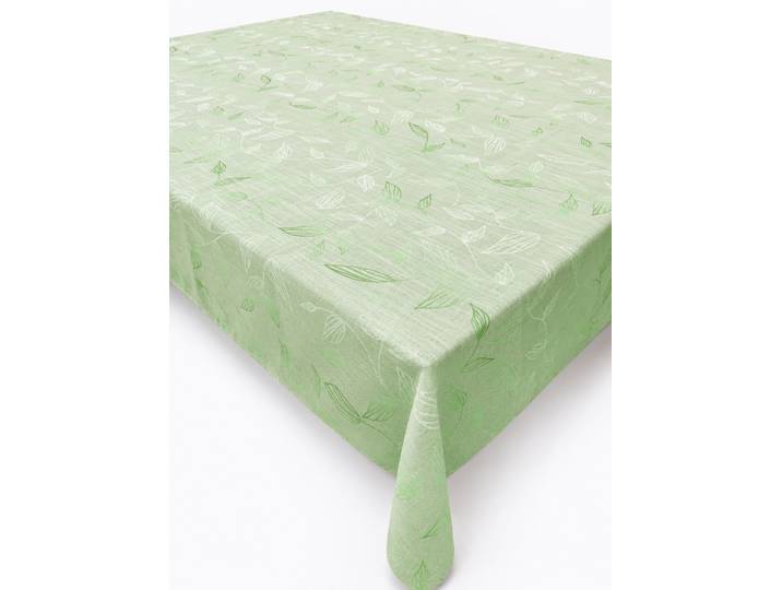 Tischdecke GOODPRODUCT Raffon, Leinenoptik, halbtransparent, Dekoration, 1 Stück Gr. 4, grün, B:200cm L:135cm, Polyester, Tischdecken, Tischdecke, Leinenoptik,Blattmotiv, Wohn - Esszimmer, halbtransparent/blickdicht