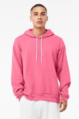 Bella + Canvas 3719 Sponge Fleece Hoodie in Heather Charity Pink size Small B3719, BC3719