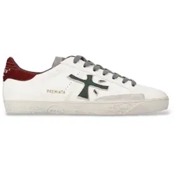 Premiata für Herren. STEVEN Leder Sneakers Steven weiß (44), Wohnung, Schnürsenkel, Lässig