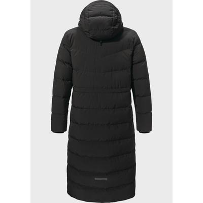 Parka SCHÖFFEL "Down Coat Style Vindave WMS", Damen, Gr. 34, schwarz (9990, schwarz), Oberstoff: 100% Polyester. (Membran: Thermoplastisches Polyurethan). Futter: 100% Polyester. ENTHÄLT NICHTTEXTILE TEILE TIERISCHEN URSPRUNGS. Füllung: 80% Daune,...