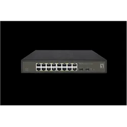 LevelOne Switch 16x GE GES-2118 2xGSFP (16 Ports), Netzwerk Switch, Schwarz