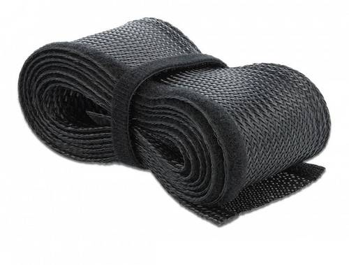 Delock 19050 19050 Geflechtschlauch Schwarz Polyester 5m 12mm (max) 1St.