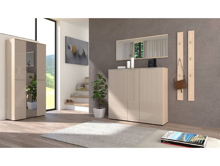 Garderobenpaneel 2er-Set 13 x 150 x 2cm Beige/Eiche Hell Dekor