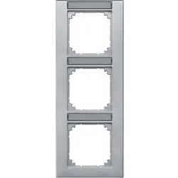 Merten 476360 M-PLAN-Rahmen, 3fach beschriftbar, senkrechte Montage, aluminium