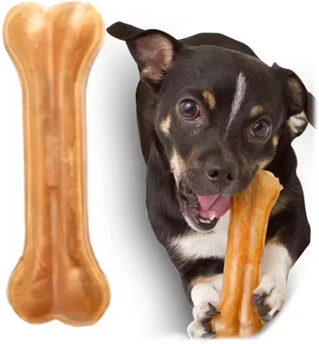 The Handy Homestead Leather Dog Chew Toy Bone For Teething And Dental Cleaning Leather Dog Chew Toy Bone For Teething And Dental Cleaning