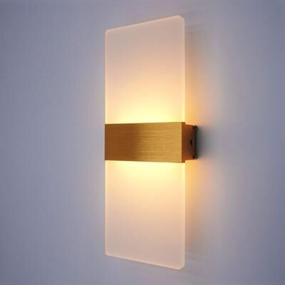 Uplift Treasures Modern Minimalist LED Wall Lamp Aluminum Sconce gold 12w cool White(5500 7000k)