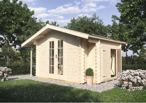 Gartenhaus SKAN HOLZ Multi 45 mit Fußboden 432 x 340 cm natur