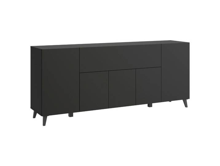 P & B Sideboard, Schwarz, Kunststoff, 2 Fächer, 180x76x37.5 cm, Fsc, stehend, Wohnzimmer, Kommoden & Sideboards, Sideboards