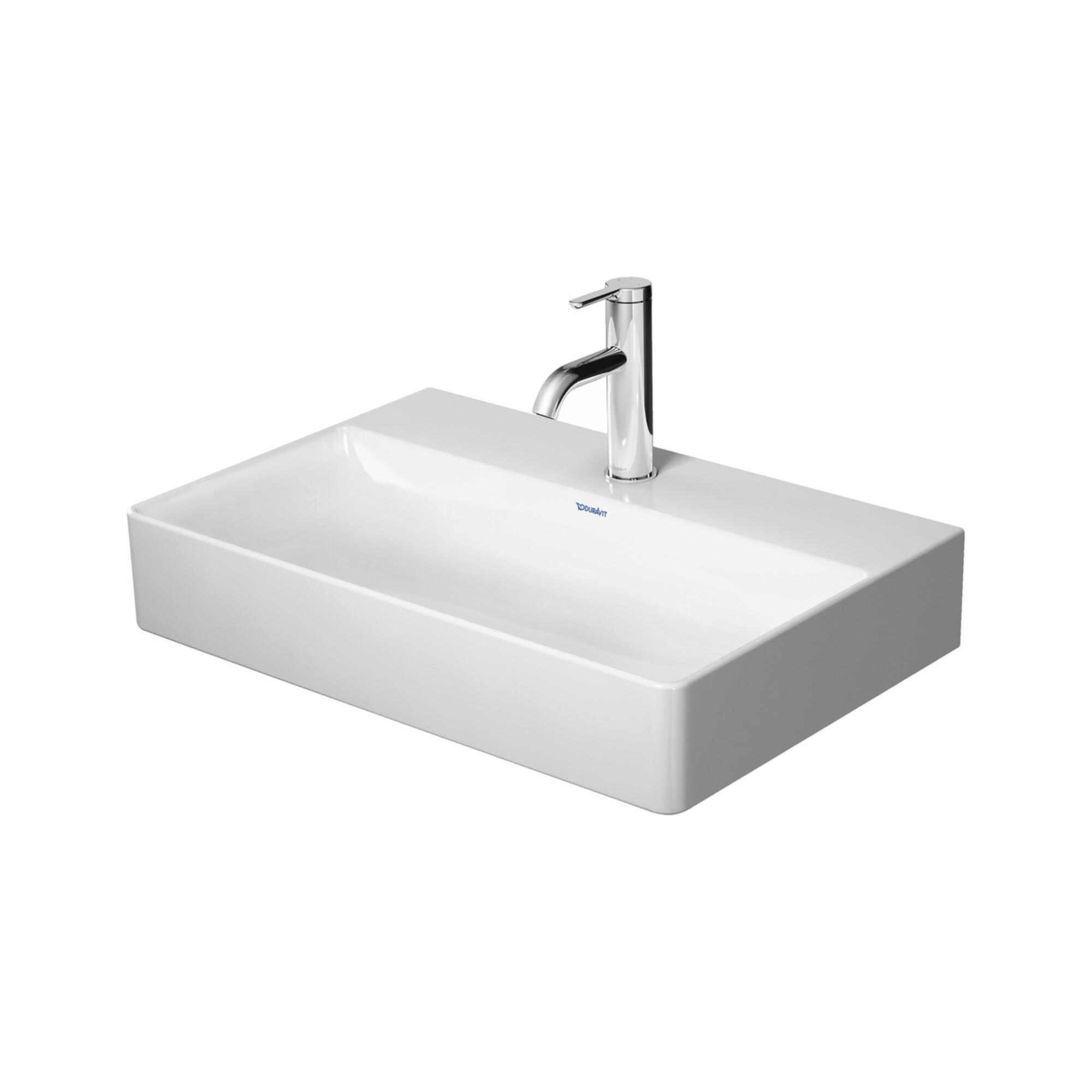 Duravit Möbelwaschtisch Com, DuraSquare geschli. 60x40cm, o. ÜL, m HLB, o. Hahnloch, weiß (2356600079)