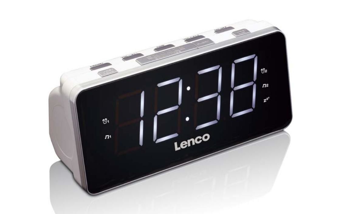 Lenco CR-18 FM Radio Uhr (Schwarz, Silber)