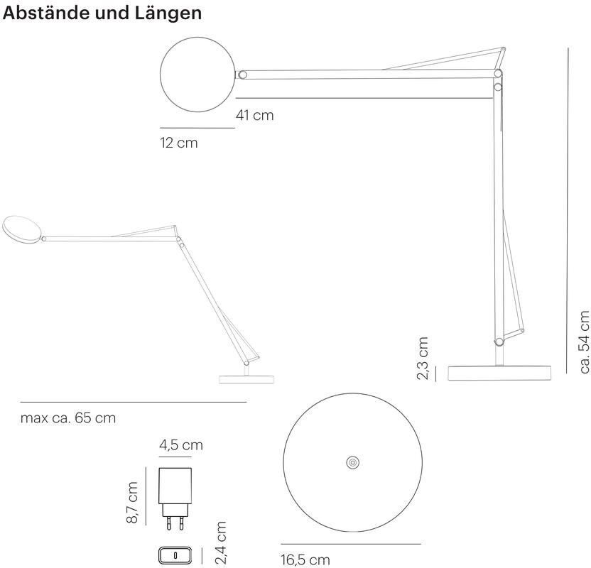 GRAU John LED Tischleuchte (graphit) graphit