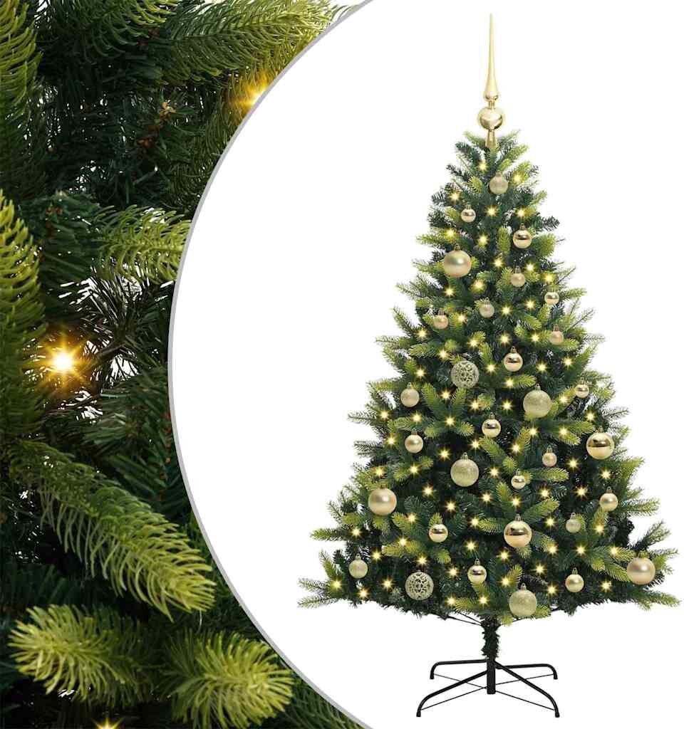 vidaXL Arbre de Noël artificiel à charnières 150 LED Vert 120 cm