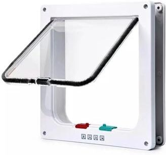 Uplift Treasures Weatherproof 4 Way Locking Cat Door white xl
