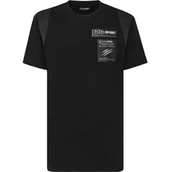 PLEIN SPORT Kurzarm-Rundhals-T-Shirt GLOBAL EXPRESS EDITION, Größe M in Schwarz 0201