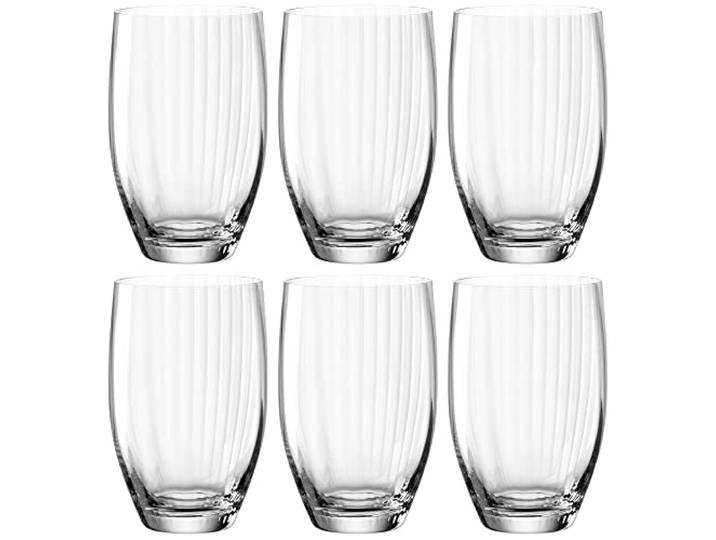 Leonardo Poesia 069171 Lot de 6 verres à eau\, lavables au lave-vaisselle\, en verre\, à jus\, 460 ml\, transparents