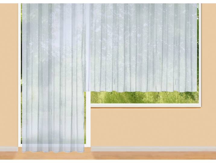 Store mit Faltenband, Weiss, Größe 255 (Store, H240xB450 cm)