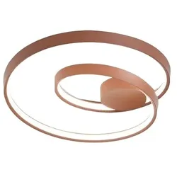 Runde 55-W-LED-Deckenleuchte in mattem Zimtmetall – Durchmesser 60 cm, dimmbare Farbtemperatur, modernes Design für die Innenbeleuchtung – Perenz