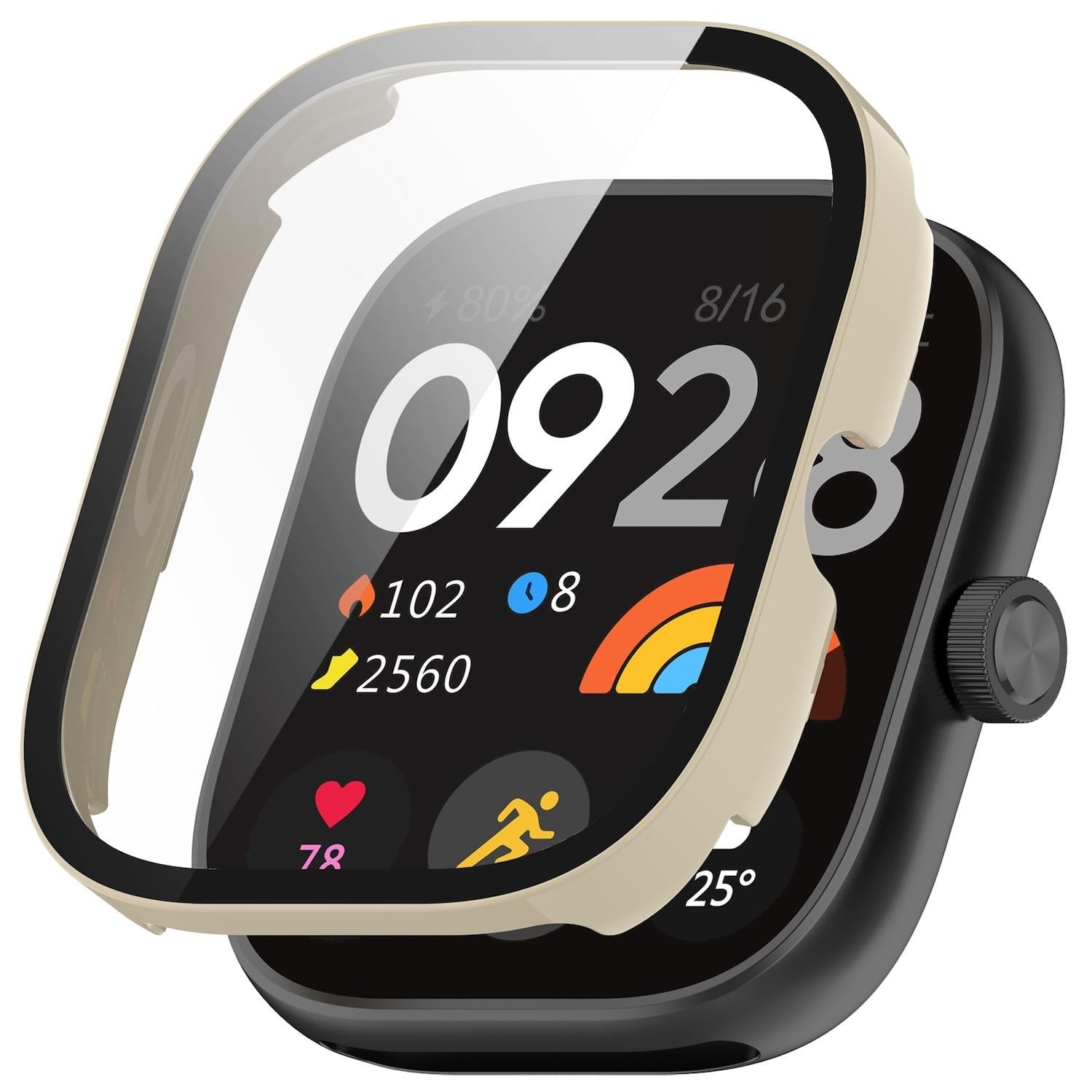 Wigento Horlogeband en Beschermglas voor Xiaomi Redmi Watch 4, Wit