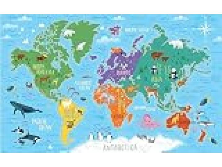 RoomMates RMK11772M Papier peint mural Motif carte du monde 3,2 x 1,8 m