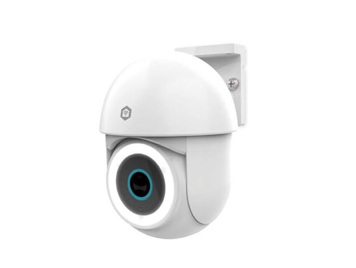 NEDIS WIFICO22CWT Caméra extérieure Wi-FI SmartLife 3MP Full HD 1296p Projecteur LED Vision Nocturne Panoramique et Inclinaison Détection de Mouvement IP65 microSD/Cloud Blanc