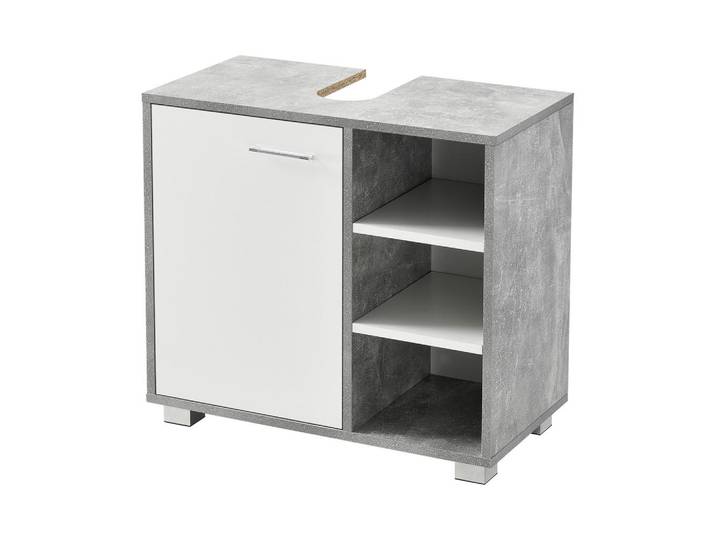 [en.casa] Waschbeckenunterschrank Narvik, Grau, Holzwerkstoff, 60x55.6x31 cm, Badezimmer, Badezimmerschränke, Waschbeckenunterschränke
