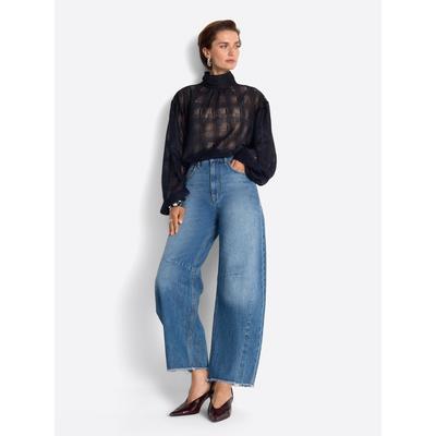Weite Jeans RICHROYAL "Rich & Royal", Damen, Gr. 29/32, Länge 32, blau (denim blau), Obermaterial: 100% Baumwolle. Futter: 55% Baumwolle, 45% Polyester, Jeans