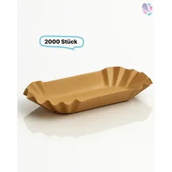 Pappschalen Pommesschalen klein 2.000 Stk, to go, take away, biologisch abbaubar, nachhaltig, kunststofffrei