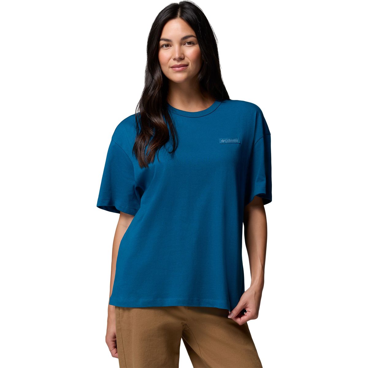 Columbia Women's CSC Heavyweight Graphic T-shirt phoenix blue, linear hillscape (442) M 215496-2154961-442-M