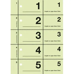 Avery Zweckform Garderobennummern A6 farbig sortiert 100 Blatt / Block farbig sortiert