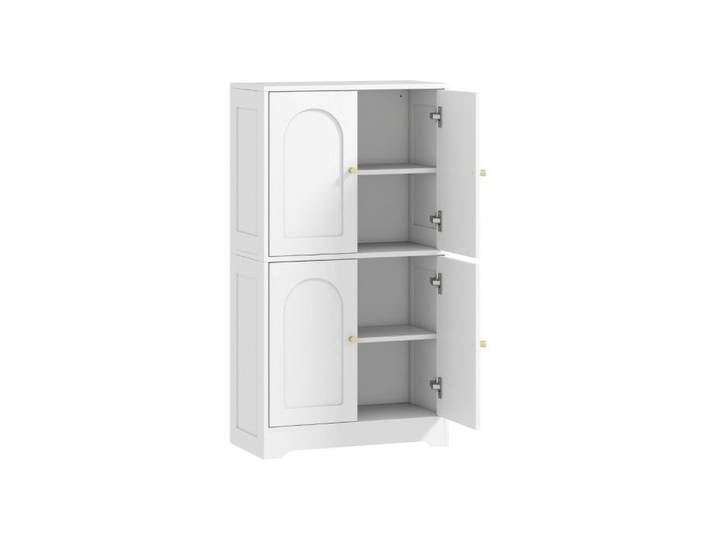 4-Door Kitchen Storage Cabinet with Adjustable Shelves - White