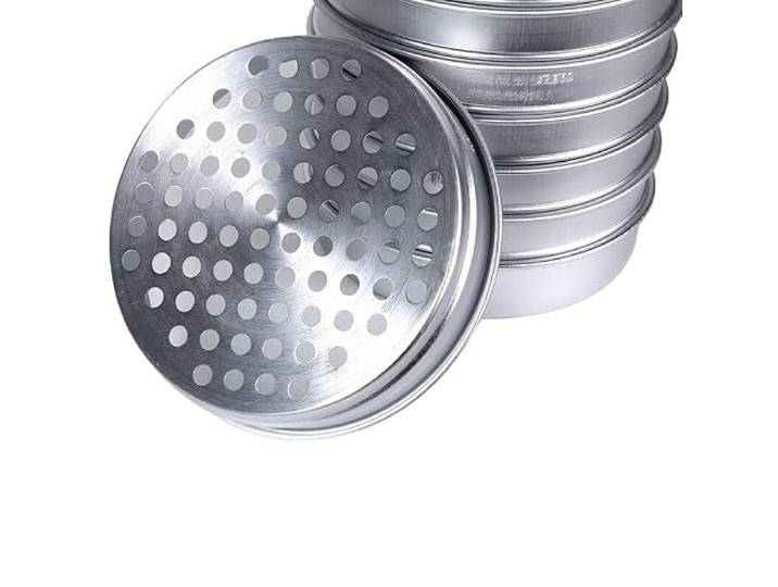 Babhlora Körner-Probenahme-Sieb-Set Aluminium Rundloch Körner-Auswahl-Sieb Diam. 220 mm Öffnung 1,0–12 mm inkl. Deckel/Boden 13St