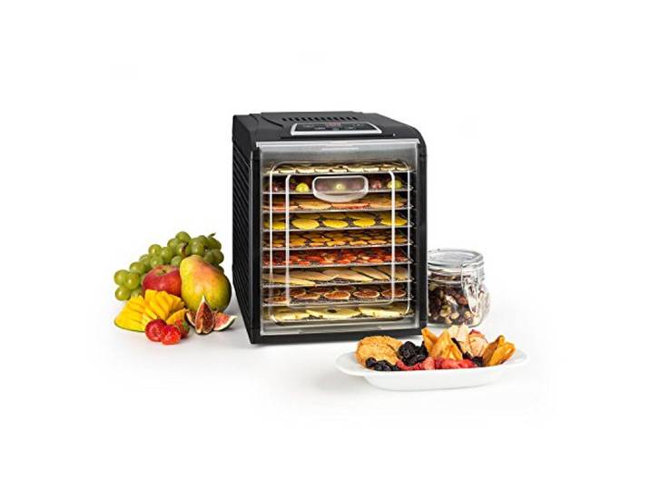 KLARSTEIN Fruit Jerky DryPower - Déshydrateur alimentaire\, Machine à sécher les fruits\, Le goût reste intact\, Réglage température\, Minuteur\, Ventilateur\, Grilles amovibles\, Ecran\, 9 Grilles\, Noir