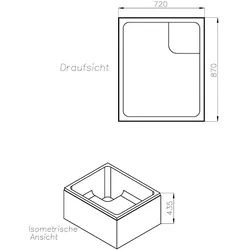 Neuesbad Wannenträger für Standard tief 90x75x28 SD20035