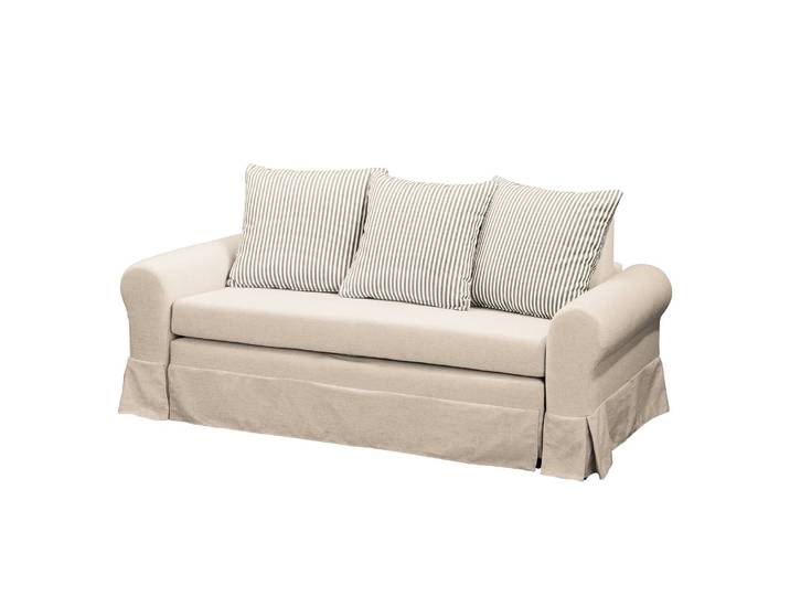 Schlafsofa Larmond Beige/Kaschmir Webstoff Sari / Webstoff Habren 205cm Landhaus