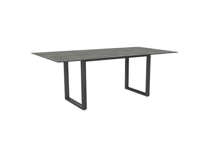 Stern Kufentisch 200x100 cm Aluminium graphit mit Tischplatte
