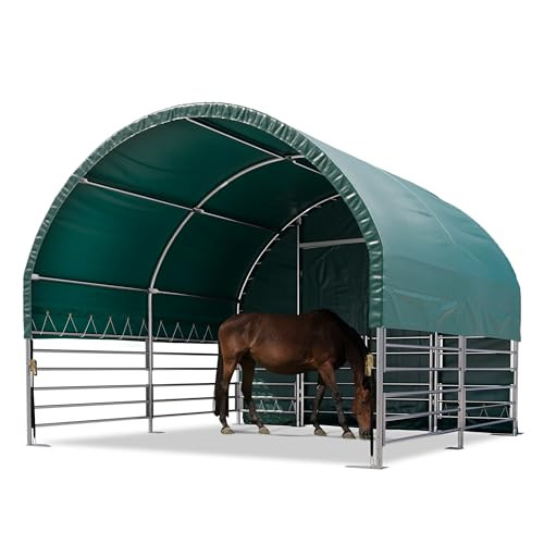 TOOLPORT Weidetent met PVC-zeil voor grondondergrond en open voorzijde, 4 x 4 m