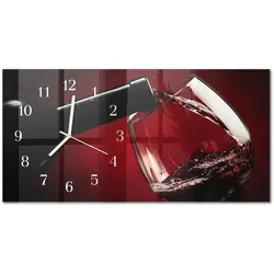 WANDUHR aus Glas 60x30 cm - Weinglas