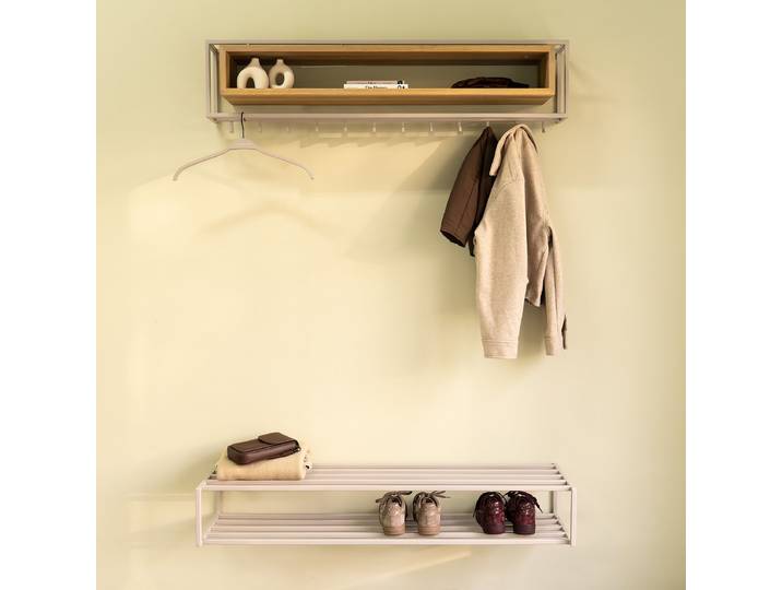 Hänge-Schuhregal School 118cm Beige/Kaschmir