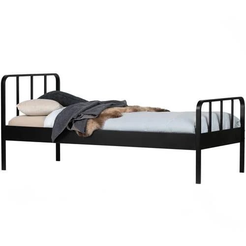 WOOOD Mees Bed - Metaal - Zwart - B/D/H: 90 x 208 x 95 cm