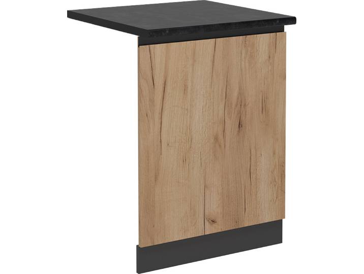 Façade de lave-vaisselle Vicco R-Line Chêne de force doré 60cm J-Shape\, PT Anthracite\, Model 55115