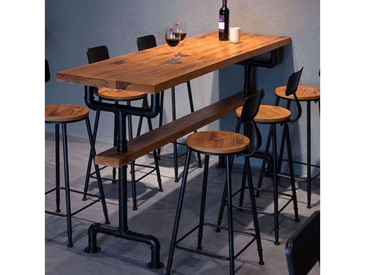 YTSJXN Bartisch Küchentheke Hochtisch Kleiner Bar Tisch Stehtisch Bistrotisch Bartheke Vintage Industrial Küchentisch Rustikales für Küche Outdoor Wohnzimmer Einfache Montage,Kein Stuhl(160x50x105cm)