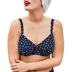 Rosa Faia Blue Dots Luna Big Cup Bikini Bra Marine F 38 Damen